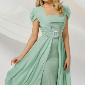 Rochie de ocazie eleganta mint Pretty Girl din doua piese