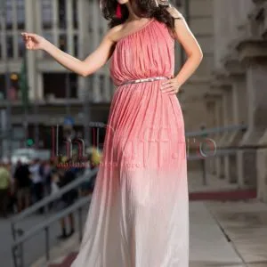 Rochie Pretty Girl de seara lunga din crepe in degrade
