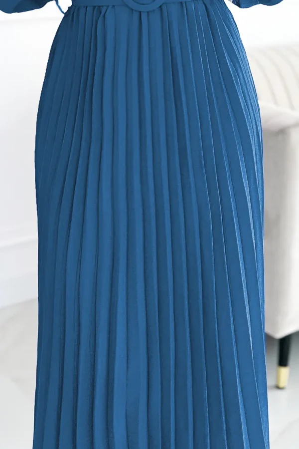 Rochie Agata Blue, cu decolteu p... - imagine 4
