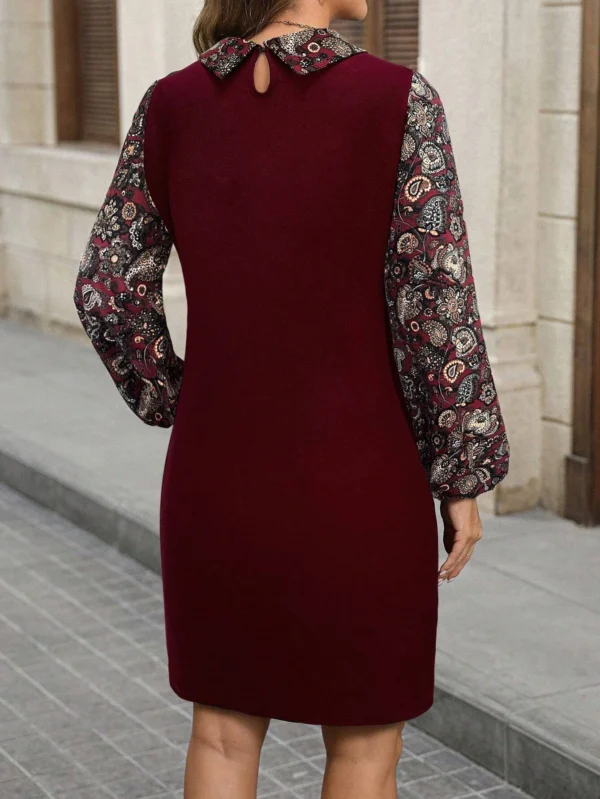 Rochie Aldena, bordo cu guler si... - imagine 5