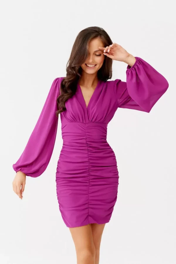 Rochie Amanda Purple, eleganta c... - imagine 5