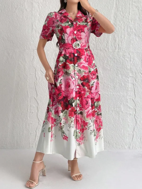 Rochie Aroa Flowers, cu imprimeu... - imagine 3
