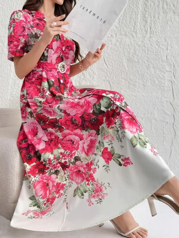 Rochie Aroa Flowers, cu imprimeu... - imagine 6