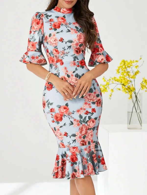 Rochie Berenice Blue, tip sirena... - imagine 3