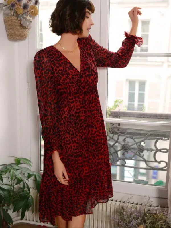 Rochie Celestine, cu imprimeu si... - imagine 2