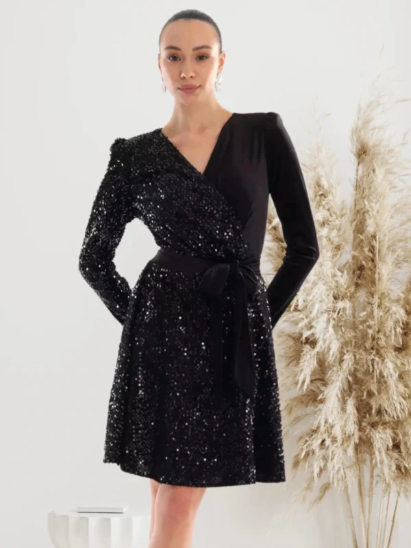 Rochie Dolores Neagra, din catif...