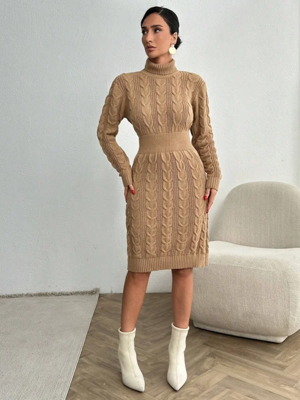 Rochie Eveline, midi din tricot - imagine 3