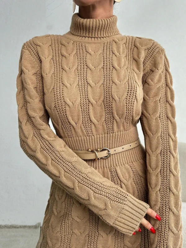 Rochie Eveline, midi din tricot - imagine 4