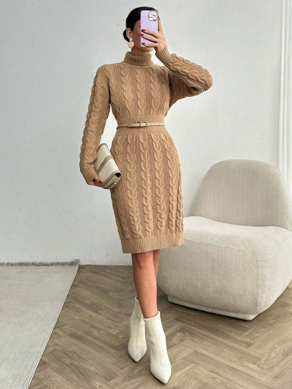 Rochie Eveline, midi din tricot - imagine 2