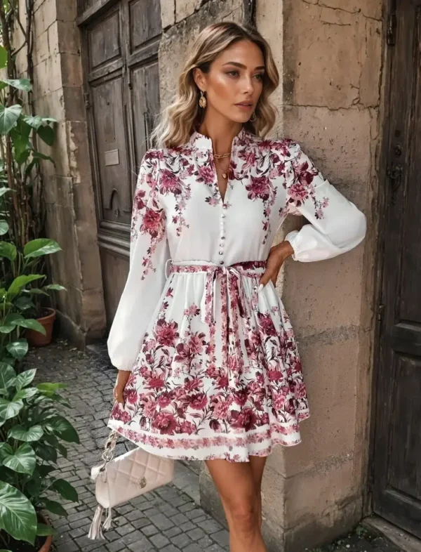 Rochie Marieta Pink, scurta cu m...