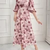 Rochie Orianne, cu imprimeu floral - imagine 2
