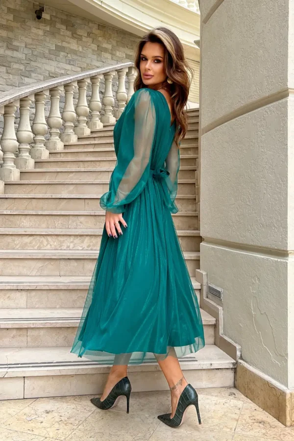 Rochie Paolina Green, eleganta d... - imagine 6