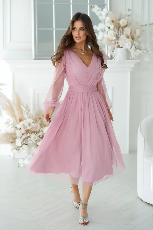 Rochie Paolina Pink, eleganta di... - imagine 2