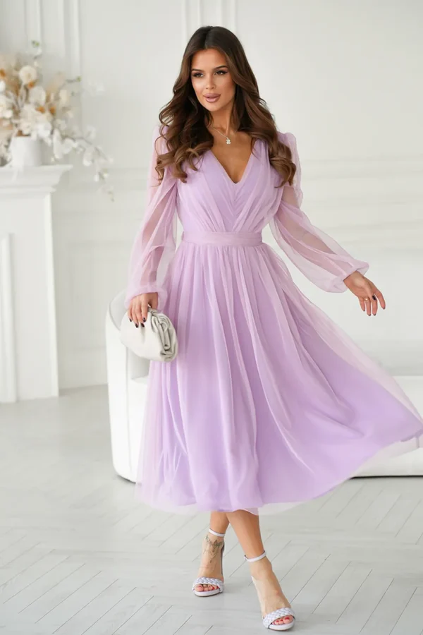 Rochie Paolina Purple, eleganta ... - imagine 3