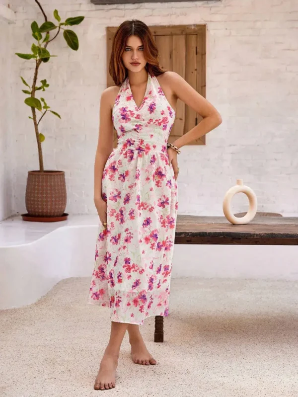 Rochie Raimonda, cu imprimeu flo... - imagine 4