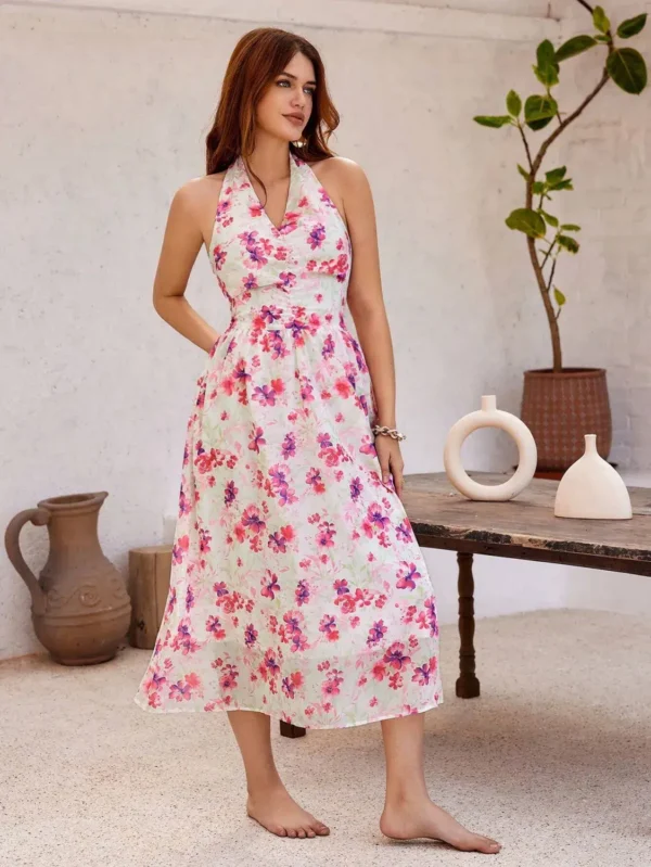 Rochie Raimonda, cu imprimeu flo... - imagine 3