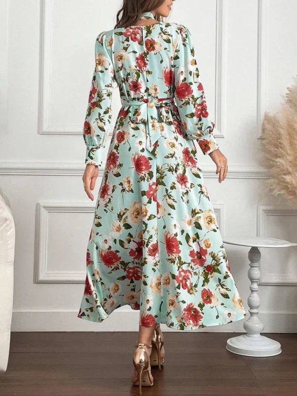 Rochie Serafina Green, cu imprim... - imagine 4
