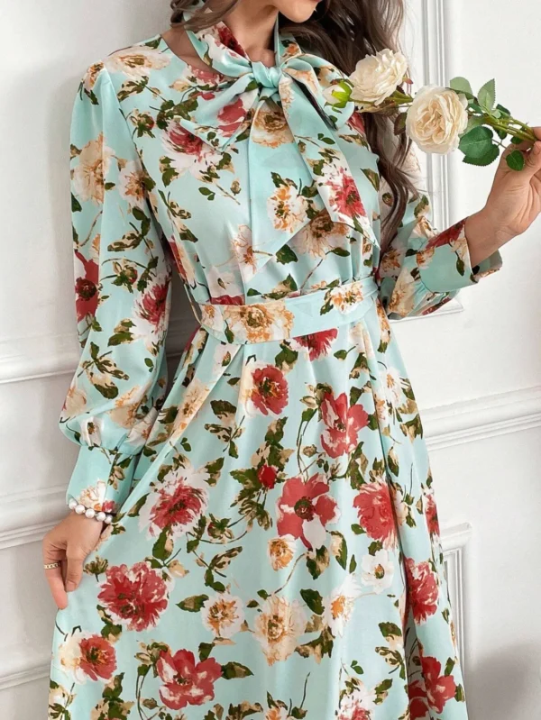 Rochie Serafina Green, cu imprim... - imagine 5