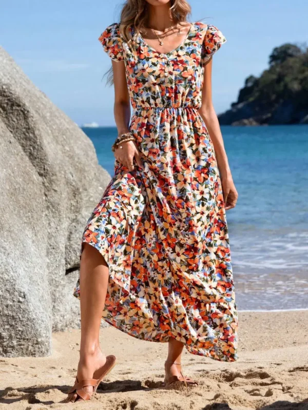 Rochie Zena Flowers, cu imprimeu... - imagine 5