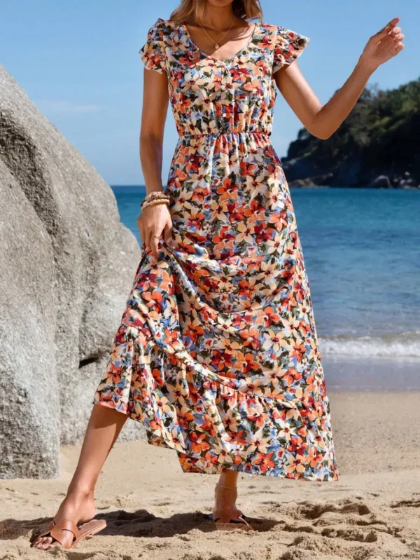 Rochie Zena Flowers, cu imprimeu... - imagine 4