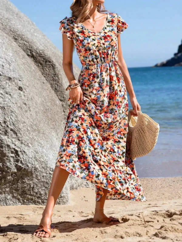 Rochie Zena Flowers, cu imprimeu... - imagine 3