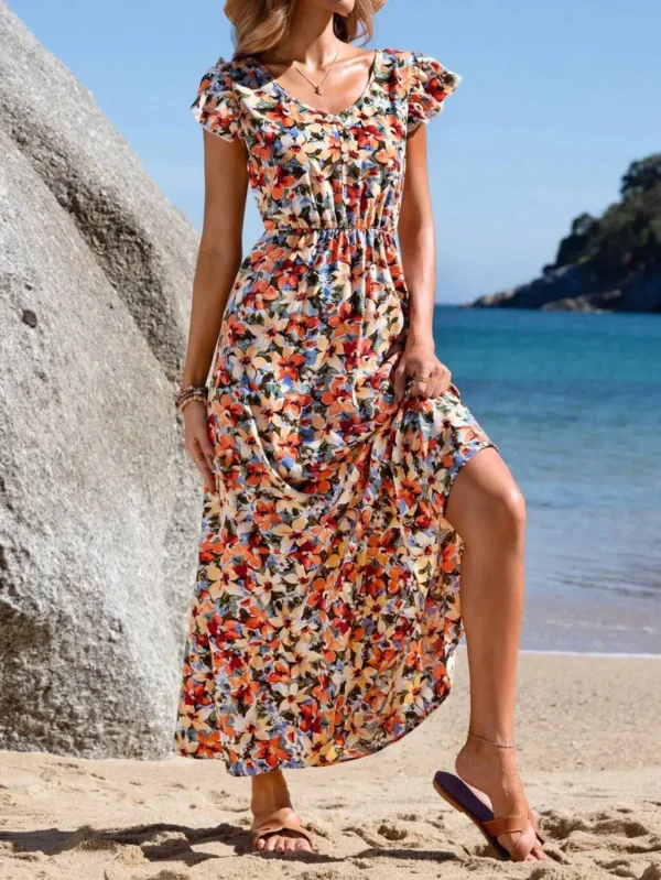 Rochie Zena Flowers, cu imprimeu... - imagine 2