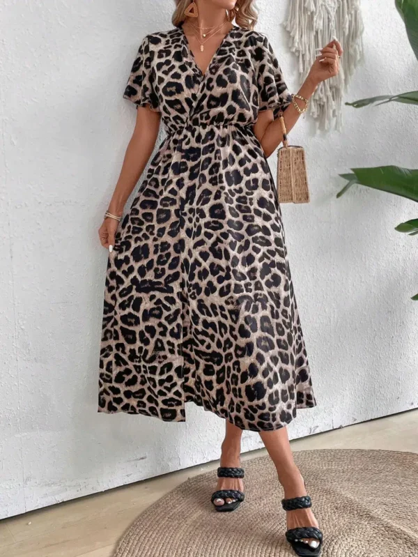 Rochie Zilpa Leopard, cu imprime...