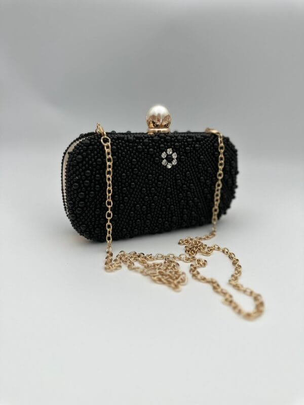 Clutch Zara Cu Perle Negru - imagine 4