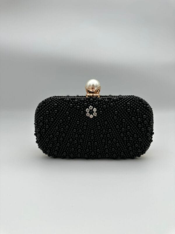 Clutch Zara Cu Perle Negru - imagine 3