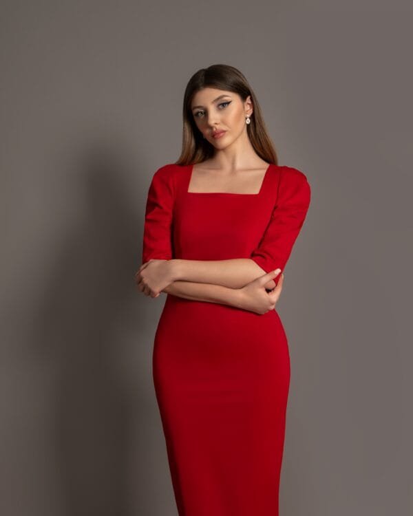 Rochie Agatha Rosu - imagine 3