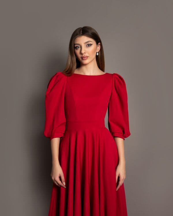 Rochie Elegance Rosu - imagine 5