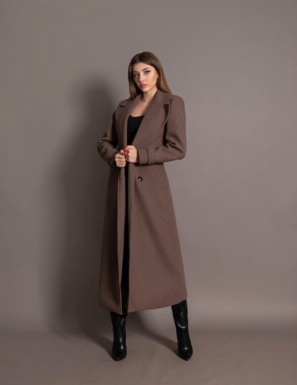 Palton Betty Dark Coffee - imagine 5