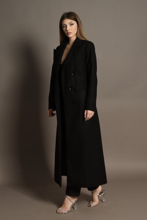 Palton Casual Negru - imagine 2
