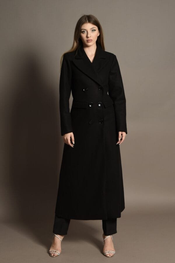 Palton Casual Negru - imagine 3