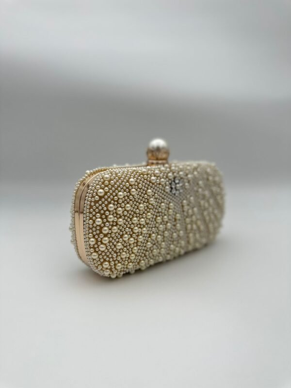 Clutch Zara Cu Perle Gold