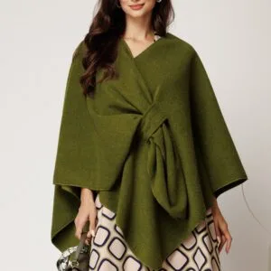 Capa lejera kaki din bucle cu inchidere petrecuta